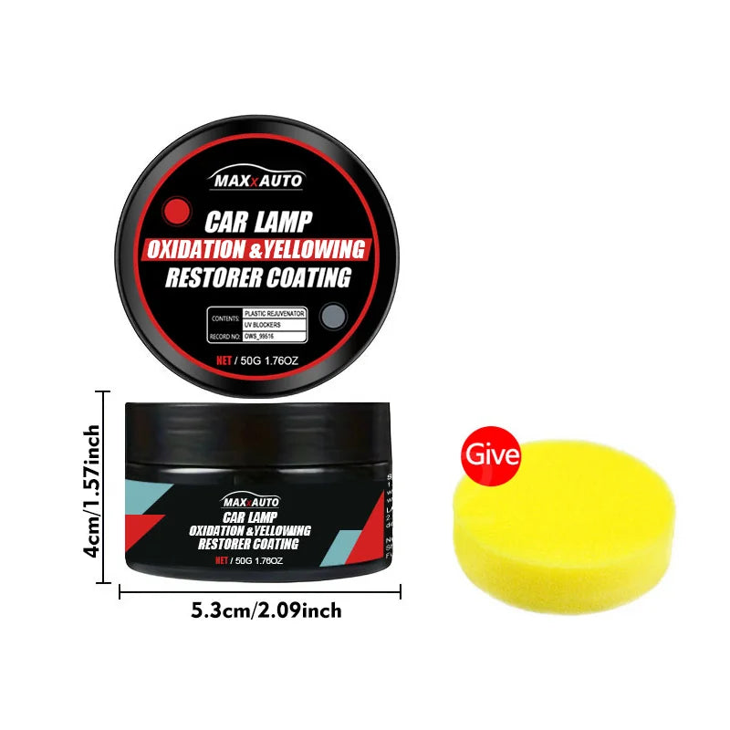 Car Headlight Restoration Polishing Kit - Auto Scratch Remover Headlamp Yellowed & Oxidation Cleaner Repair Paste for Headlight