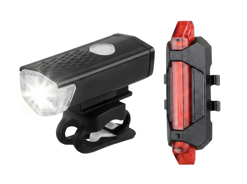 Kit Farol e Lanterna Traseira LED para Bicicleta | Recarregável e À Prova D'água