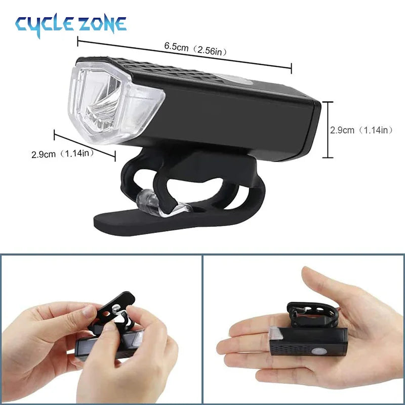 Kit Farol e Lanterna Traseira LED para Bicicleta | Recarregável e À Prova D'água