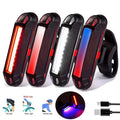 Bike Rear Tail Light USB Rechargeable Red Blue LED Bright Taillight Fit On Any Bicycle/Helmet Easy To Install For Cycling Safety