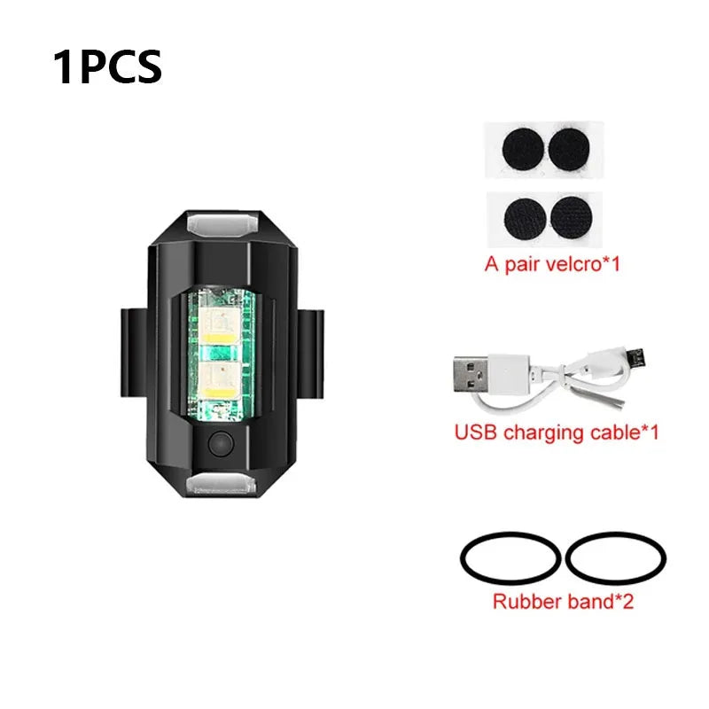 Sinalizador Strobo Anti-Colisão Universal: Recarregável USB