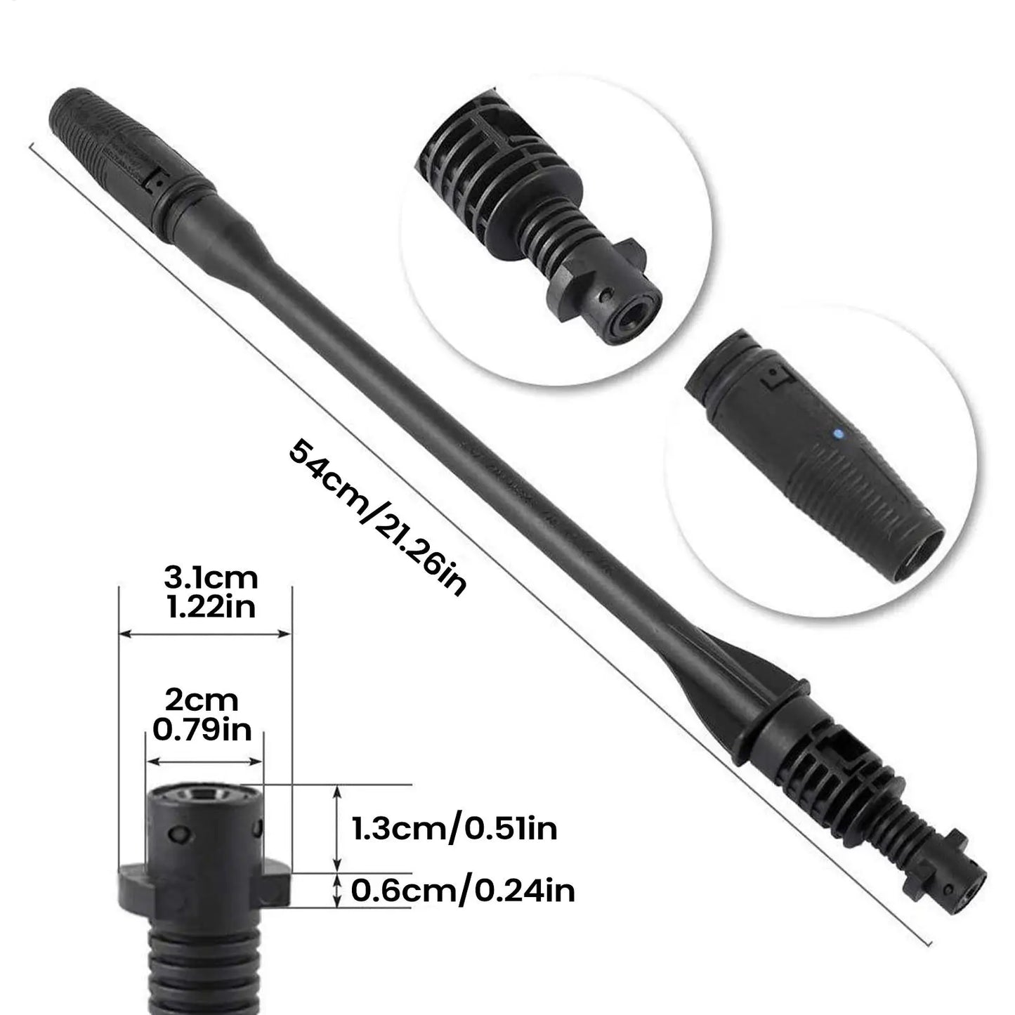 Pressure Washer Wand For Garden Hose With Non-Slip Handle Heavy Duty Long Rod Power Hose Nozzle High Pressure For Car Washing