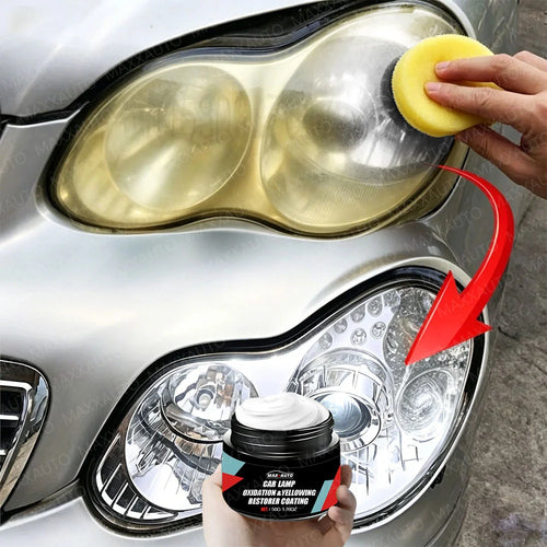 Car Headlight Restoration Polishing Kit - Auto Scratch Remover Headlamp Yellowed & Oxidation Cleaner Repair Paste for Headlight