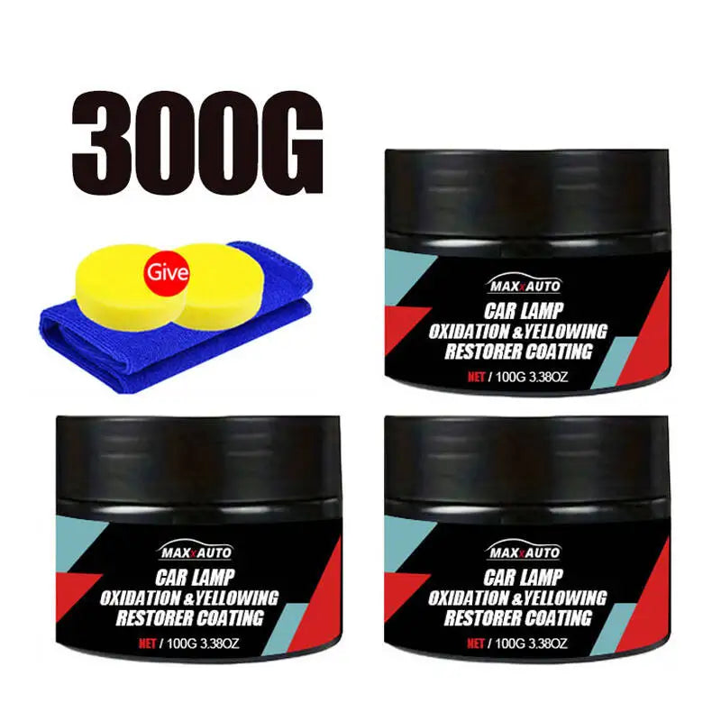 Car Headlight Restoration Polishing Kit - Auto Scratch Remover Headlamp Yellowed & Oxidation Cleaner Repair Paste for Headlight