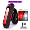 Bike Rear Tail Light USB Rechargeable Red Blue LED Bright Taillight Fit On Any Bicycle/Helmet Easy To Install For Cycling Safety